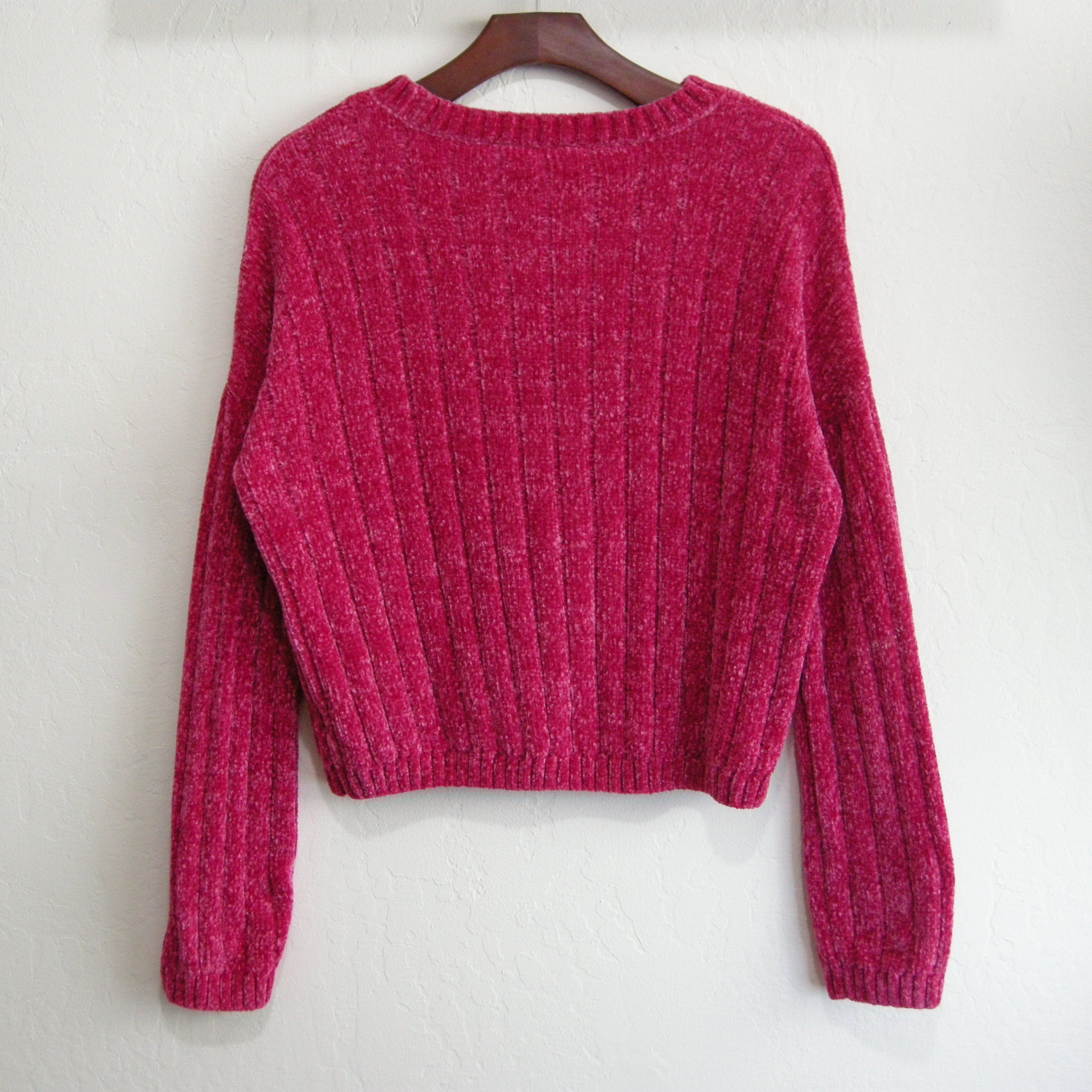 Fuschia pink Chenille sweater | @ISSOSF